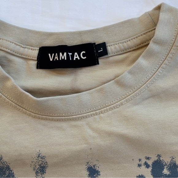 VAMTAC Shadow Reenness Image Graphic Tee Tan Beige - Size L - Picture 2 of 6